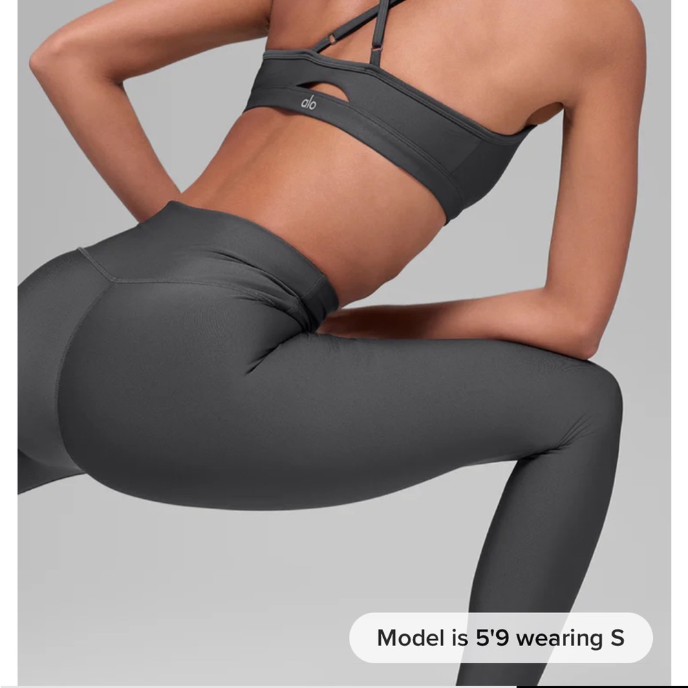 Alo high waist airlift leggings anthracite XS 27 inseam full length dark grey - Picture 4 of 8